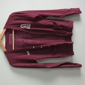 Her Universe. Marvel Shield Agent maroon cardigan. XS. Like new.